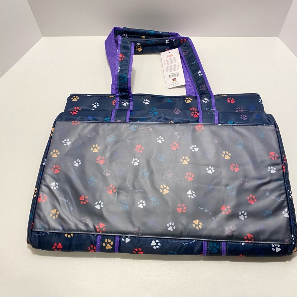 Lug Rover Tote. NWT. HUGE! Paws Navy pattern - Picture 2 of 13